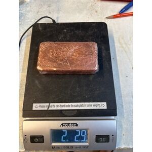 .999 Copper Bullion Bar 2lb 2.9oz Copper Excellent Hand Poured Ingot